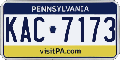 PA license plate KAC7173