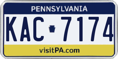 PA license plate KAC7174