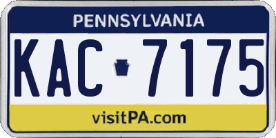 PA license plate KAC7175