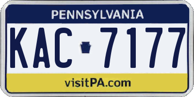 PA license plate KAC7177
