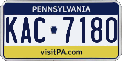 PA license plate KAC7180