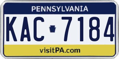 PA license plate KAC7184
