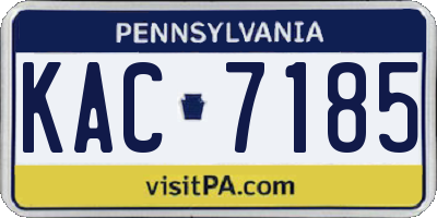 PA license plate KAC7185