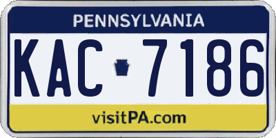 PA license plate KAC7186