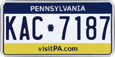PA license plate KAC7187