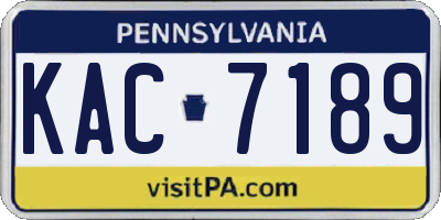 PA license plate KAC7189