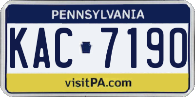 PA license plate KAC7190