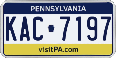 PA license plate KAC7197