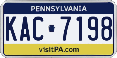 PA license plate KAC7198