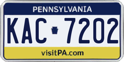 PA license plate KAC7202