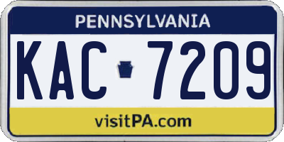 PA license plate KAC7209
