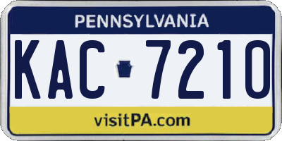 PA license plate KAC7210