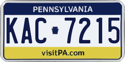 PA license plate KAC7215