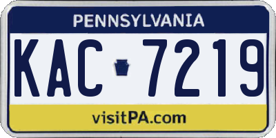 PA license plate KAC7219