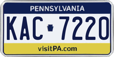 PA license plate KAC7220