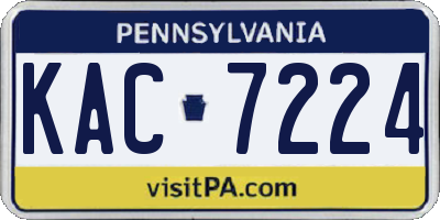 PA license plate KAC7224