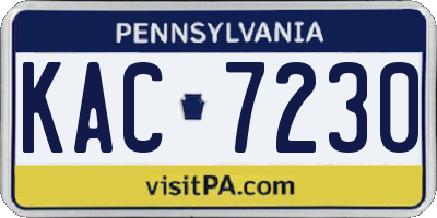 PA license plate KAC7230