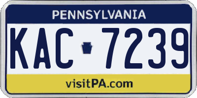 PA license plate KAC7239