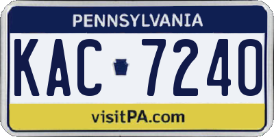 PA license plate KAC7240
