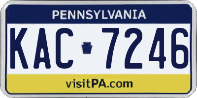 PA license plate KAC7246