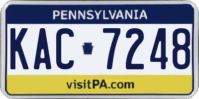 PA license plate KAC7248