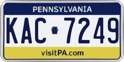 PA license plate KAC7249