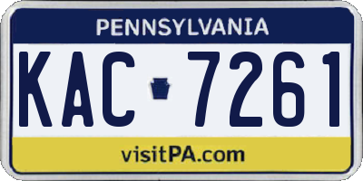 PA license plate KAC7261