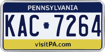 PA license plate KAC7264
