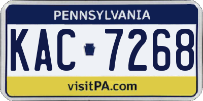 PA license plate KAC7268