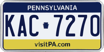 PA license plate KAC7270
