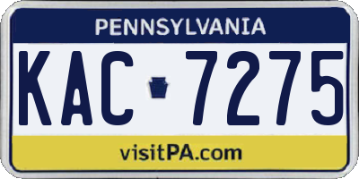 PA license plate KAC7275