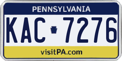 PA license plate KAC7276