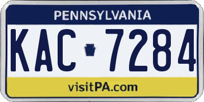 PA license plate KAC7284