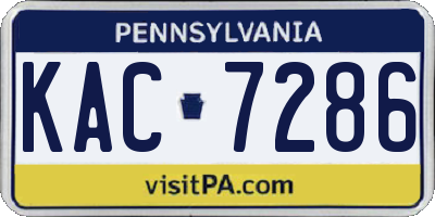 PA license plate KAC7286