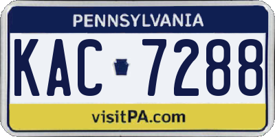 PA license plate KAC7288