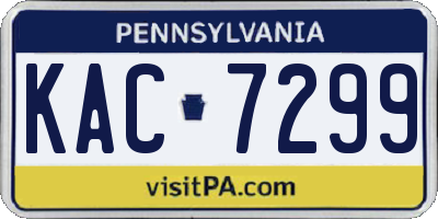 PA license plate KAC7299
