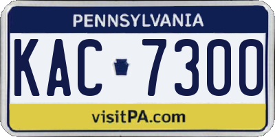 PA license plate KAC7300