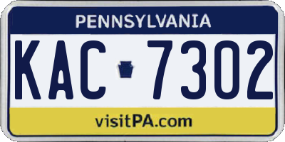 PA license plate KAC7302