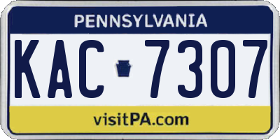 PA license plate KAC7307