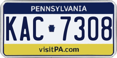 PA license plate KAC7308