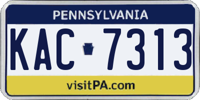 PA license plate KAC7313