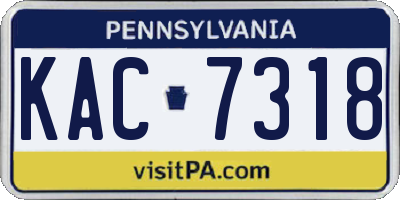 PA license plate KAC7318