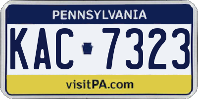 PA license plate KAC7323