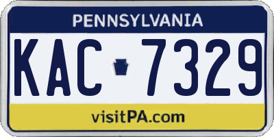 PA license plate KAC7329
