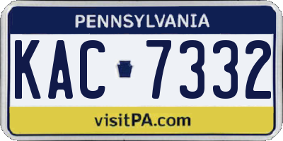 PA license plate KAC7332