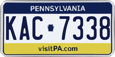 PA license plate KAC7338