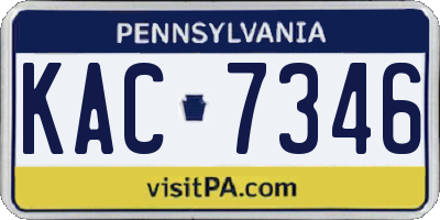 PA license plate KAC7346