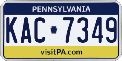 PA license plate KAC7349