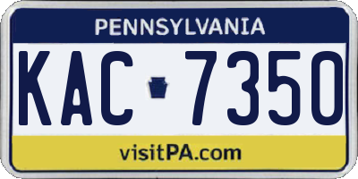 PA license plate KAC7350