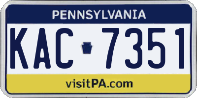 PA license plate KAC7351